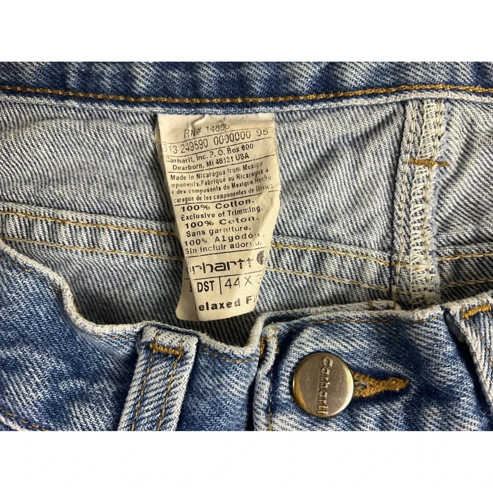 Carhartt Relaxed Fit Jeans Mens 44x30 (fits 42x26) Blue Medium Wash B13 DST